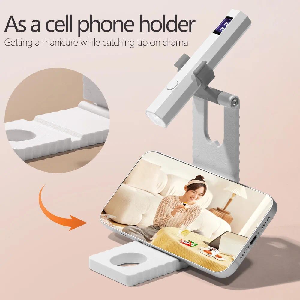 Đèn Móng Tay Mini UV - Hẹn Giờ & Chân Đế Có Thể Điều Chỉnh Đèn Móng Tay Cầm Tay Cho Móng Gel, Máy Sấy Móng Tay Có Thể Sạc Lại Flash Chữa Cho Keo Dán