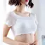 Áo Crop top trễ vai ren gợi cảm dành cho nữ có miếng lót tay ngắn Bralette Camisoles mới