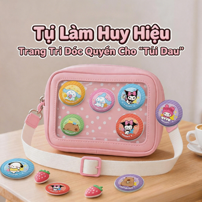 【SKISOPGO】Máy Tạo Huy Hiệu Sticker Sáng Tạo Cho Bé,máy ép Tự Làm Huy Hiệu Handmade Quà Tặng Trẻ Em,An Toàn, Chơi Lâu