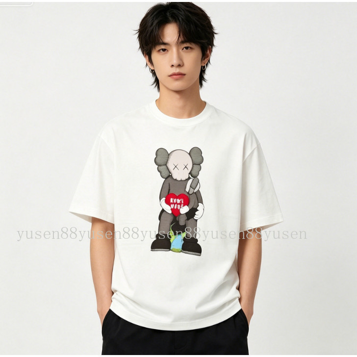 Áo thun cotton unisex cổ tròn in hình