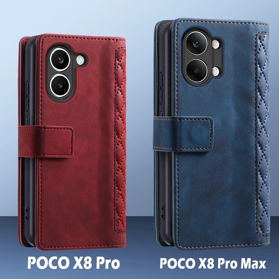 Ốp Điện Thoại Ví Cho Xiaomi Poco X8 Pro / X8 Pro Max, Có Giá Đỡ Thẻ Đế Da Lật Từ Tính Vỏ Bảo Vệ Chống Sốc