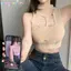 Áo Tank Top thời trang mùa hè dệt kim không tay, thiết kế gợi cảm và slim