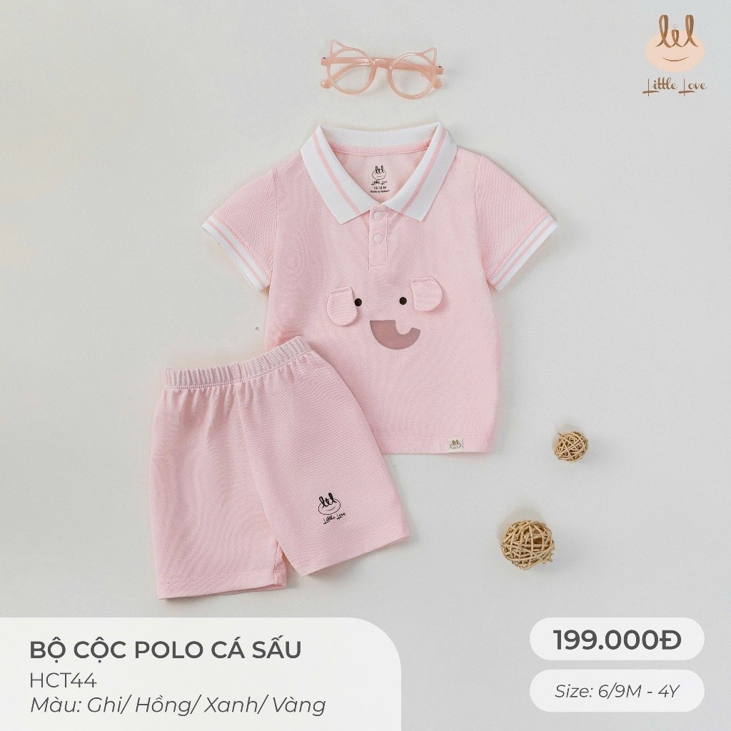 BỘ CỘC POLO CÁ SẤU  [ SIÊU MỀM, MÁT, MỊN CO DÃN VÀ THẤM HÚT TỐT] SZ 6/9M - 4Y (HCT44)