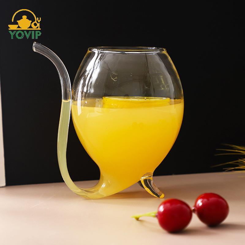 YOVIP Whisky Thủy Tinh Chịu Nhiệt Suing Juice Sữa Uống Ống Hút Cốc Sáng Tạo Kính Cao Cấp Cốc Thủy Tinh VN