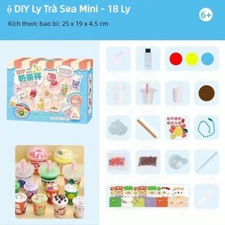 Mini Bong Bóng Trà Đồ Chơi DIY Bộ Cốc Sáng Tạo Trẻ Em Quà Tặng Thủ Công Chơi Trượng Hộp Nhiều Màu Sắc Miếng Dán