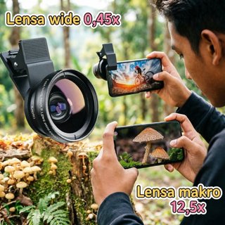Ống kính điện thoại Macro góc rộng Kính quang học 2 trong 1 Hợp kim nhôm DSLR Phong cách Android IPhone