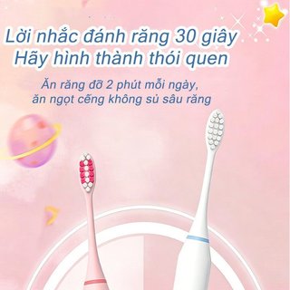 Bàn chải đánh răng điện trẻ em Sonic 5 chế độ Lông mềm USB chống nước có thể sạc lại 5 đầu