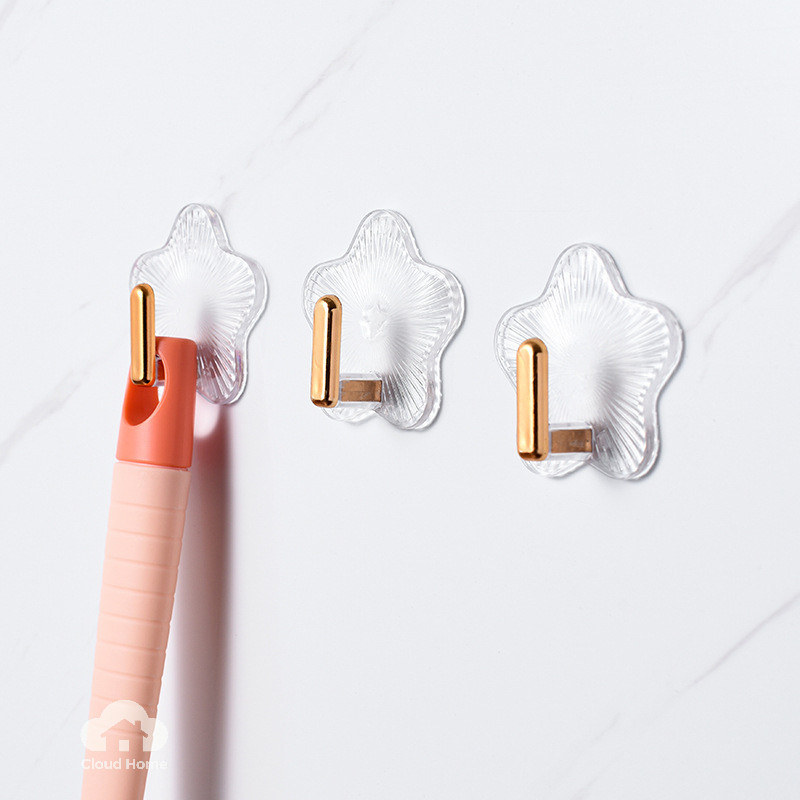 Móc treo đồ nhà bếp, phòng tắm, móc dán tường hình ngôi sao, giá để đồ, móc treo quần áo.