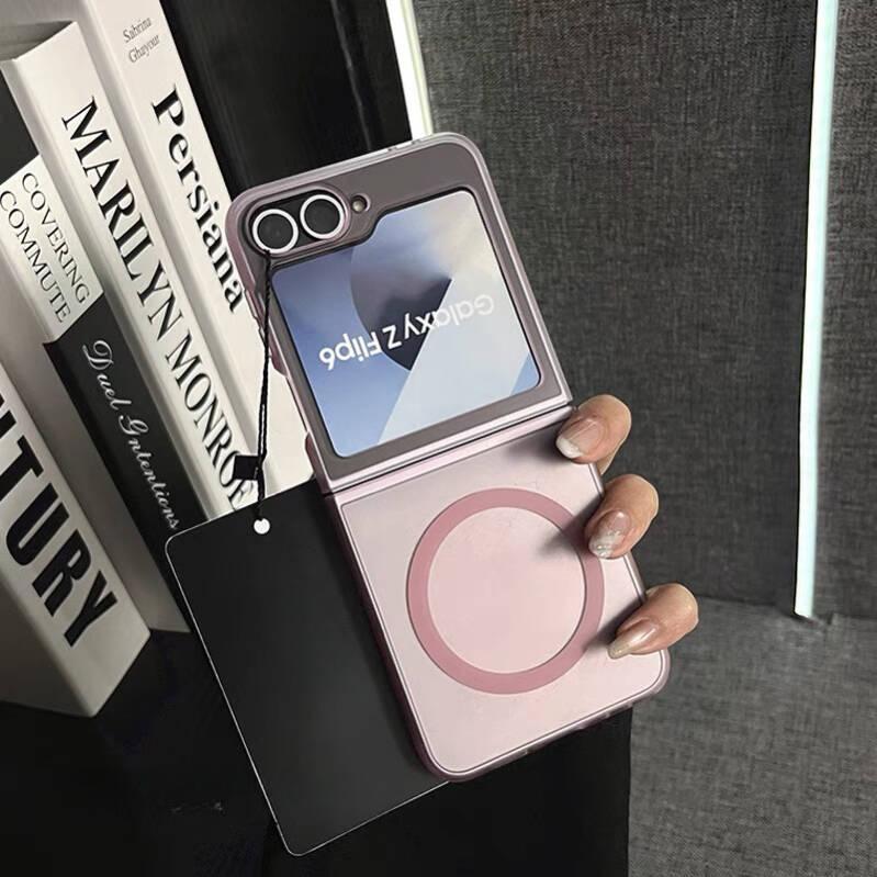 Thích hợp cho Samsung Galaxy Z Flip 7 / Z Flip 6 Vỏ điện thoại từ tính mờ trong suốt bao gồm và gập vỏ cứng tương thích với ZFlip 7 / 6 / 5 / 4 / 3 5G N3 Vỏ bảo vệ lật