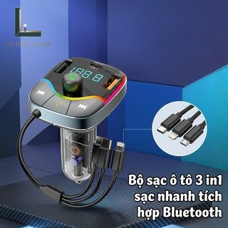 Bộ sạc xe hơi di động Bluetooth Fast PD Type C 20W 3 1A Âm thanh không dây Du lịch nhỏ gọn