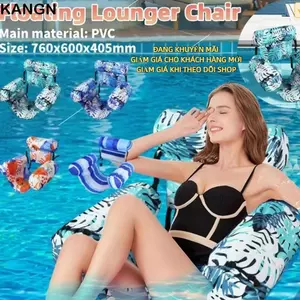 Phao ghế bể bơi KANGN có tay vịn và tựa lưng, gấp gọn dễ dàng - Perfect cho bãi biển mùa hè