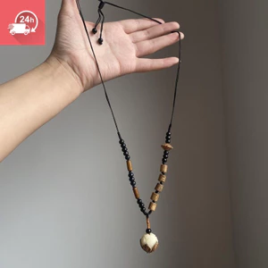 Dây chuyền nữ thời trang mới phong cách Trung Quốc, hạt gỗ ngọc trắng và bồ đề, thiết kế cá tính và đa năng