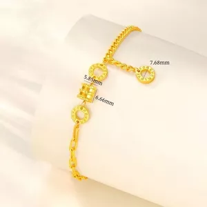 Vòng tay eo nhỏ nữ vàng cát, thiết kế cổ điển với ánh sáng sang trọng, phù hợp làm món quà trang sức cho bạn gái.