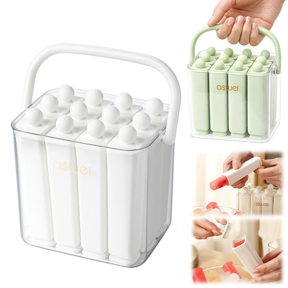 TOPTOOLCX Khay Đá Thanh Dài, Khuôn Silicon Di Động Cũ Popsicle, Có Nắp Máy Làm Đá Khuôn Dụng Cụ Nhà Bếp