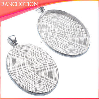 6 Chiếc Vintage Phong Cách Mặt Dây Chuyền Đế Thủy Tinh Vòng Cổ Mặt Dây Chuyền Phụ Kiện Hình Bầu Dục Pha Lê Viền Làm Đồ Trang Sức