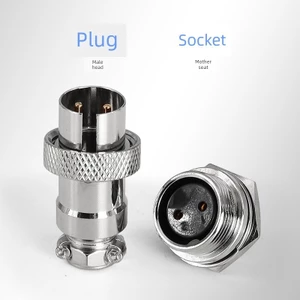 Ổ cắm hàng không Lắp đặt ngược GX16-2 Core 3 Core 4 Core 5 Core Lõi đồng Đầu nối mạ vàng Lỗ mở 16mm