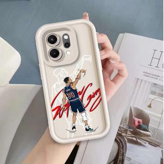 Ốp Lưng Cho OPPO Reno 6 8 10 11 12 13 14 15 F Pro Ốp Điện Thoại Mềm Silicon Hoạt Hình TPU Bóng Rổ Cà Ri Mắt Thiên Thần Ốp Lưng Chống Sốc