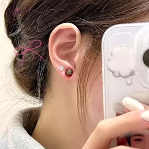 AqToCna 1 Đôi Bông Tai Cà Chua Nhỏ Sáng Tạo Phóng Đại Cho Nữ Bé Gái Cá Tính Hợp Thời Trang Bông Tai Phụ Kiện Trang Sức Quà Tặng AqToCna