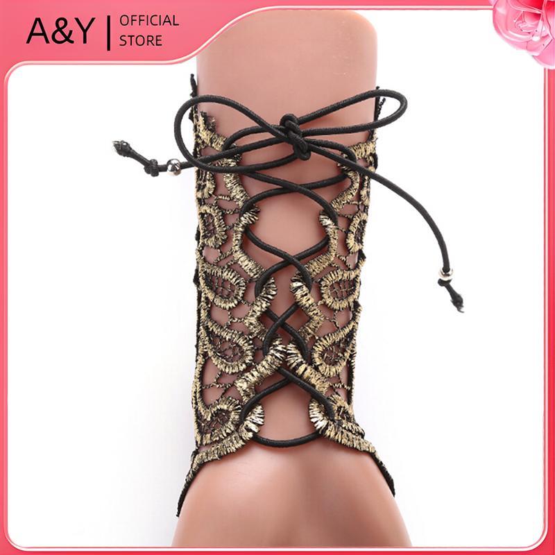 A & Y Gothic Steampunk Ren Cuff Găng Tay Không Ngón, Ấm Cánh Tay, Vòng Tay Vàng