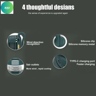 Quạt Mini Không Cánh, Kẹp Thắt Lưng 3 Tốc Độ, Sạc USB Type-C, Siêu Êm, Gọn Nhẹ – Kho Sỉ Gia Dụng Alulu