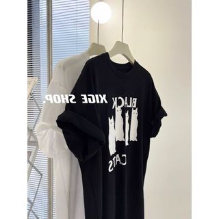 Áo thun tay ngắn dáng rộng phong cách Hàn chất cotton nguyên chất thoáng khí - Áo mùa hè đa năng tôn dáng cho nữ ngoại cỡ che khuyết điểm