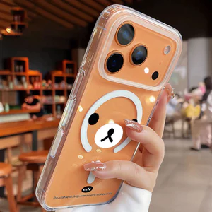 Ốp lưng iPhone họa tiết gấu hỗ trợ sạc không dây từ tính - iP 7/8/X/XS/XR/11/12/13/14/15/16/17/Plus/Air/Pro/Max