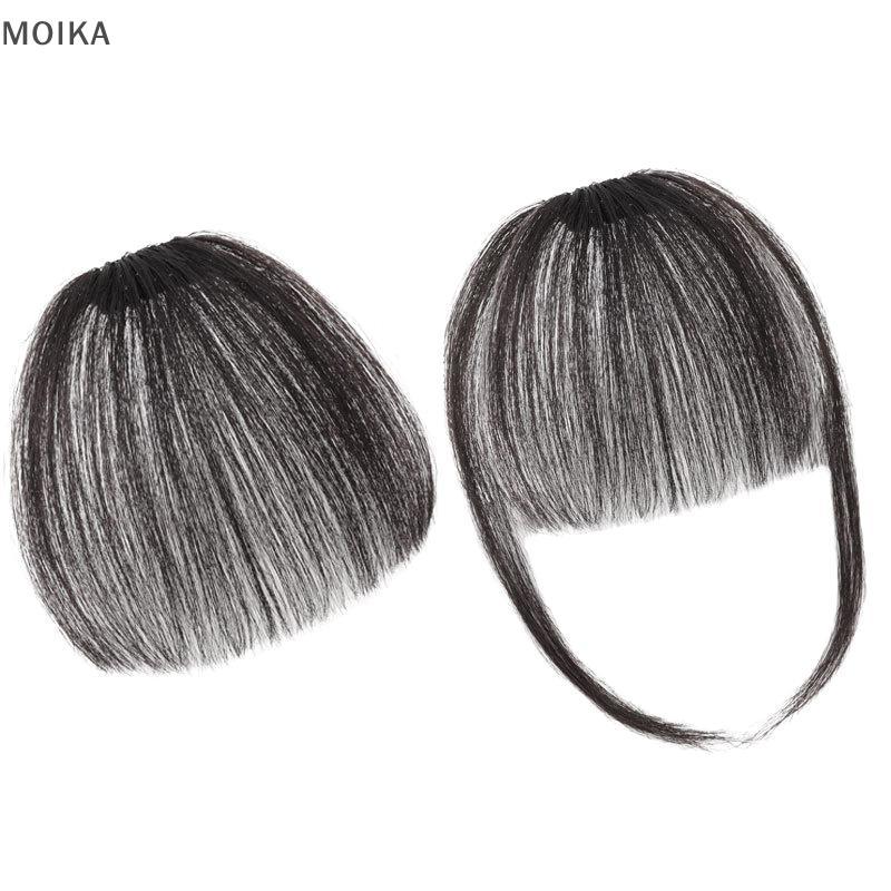 MOIKA Giả Vô Hình Tổng Hợp Nổ Viền Trước Kẹp Trong Miếng Tóc Air Bangs Sợi Tốt Tạo Kiểu Tóc Phụ Kiện Hairpieces VN