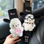 Pochacco Dây An Toàn Ô Tô Miếng Lót Vai Fuzzy Bảo Vệ Cổ Phụ Kiện Nội Thất Ô Tô Kawaii Sang Trọng Đai An Toàn Vỏ Bảo Vệ