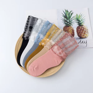 Tất Trẻ Em Mùa Hè Ren Ren Cọc Tất Bé Gái Ống Giữa Tất Bé Gái Khâu Đáy Cotton Phiên Bản Hàn Quốc Tất Cha Mẹ-Con MNTZ