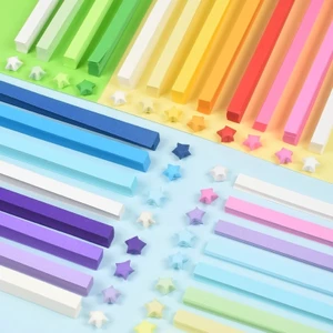 Ngôi Sao Origami Màu Gradient Xếp Chồng Ngôi Sao Sao May Mắn Trẻ Em Đan Ngôi Sao Năm Cánh Ngôi Sao Chai Handmade Giấy Màu MJUA