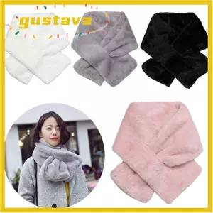 Khăn quàng cổ GUSTAVA Bọc dày lông thỏ giả sang trọng Khăn choàng cổ ấm hơn