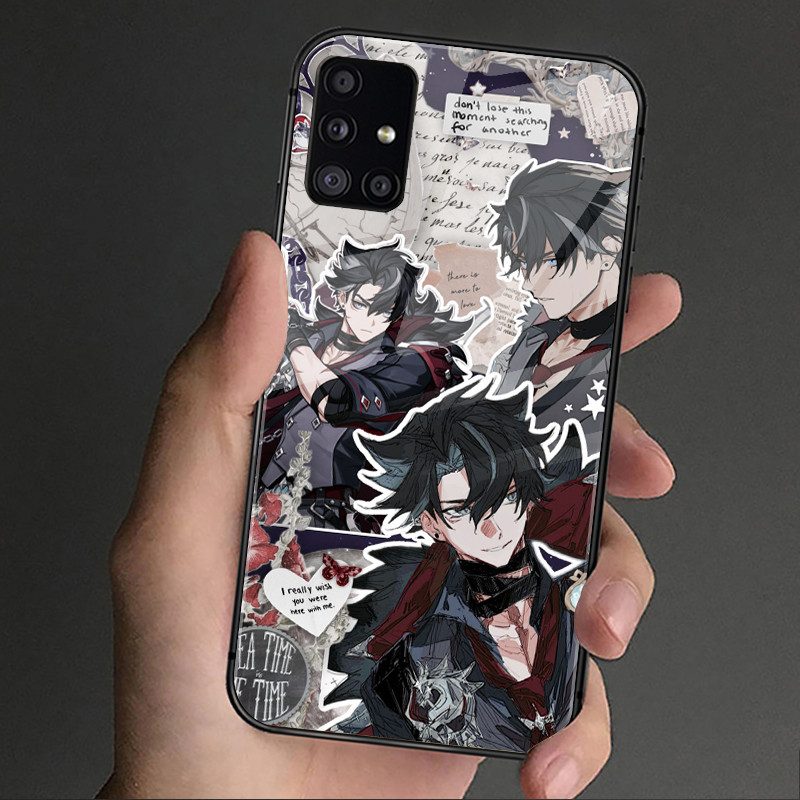 Wriothesley genshin impact 01 Ốp Điện Thoại Kính Cho Samsung Galaxy A14 A16 A30 A22 A32 A33 A15 A35 A42 A55 A56 4G A52 A53 A54 A70 A71 A72 A73 5G Cover