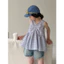 Trẻ Em Camisole Bé Gái Phiên Bản Hàn Quốc Không Tay Kẻ Sọc Ren Áo Trẻ Em Váy Rời Thường Ngày