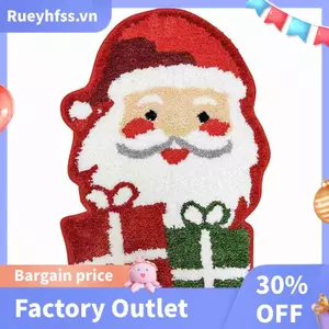 Thảm Phòng Tắm Giáng Sinh, Thảm Tắm Ông Già Noel Giáng Sinh Chống Trơn Trượt Lưng Nước, Thảm Phòng Tắm Microfiber, 16x24 Inch