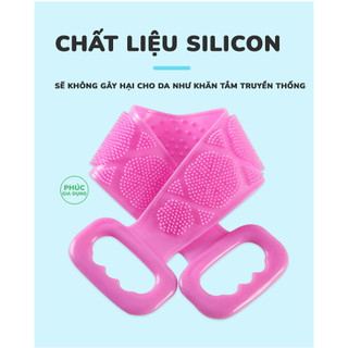 5 Đai Chà Lưng Massage Silicon 2 Mặt Loại Dày - Dây Kỳ Lưng Tẩy Da Chết Chống Trượt Giúp Da Trắng Sáng Mịn Màng