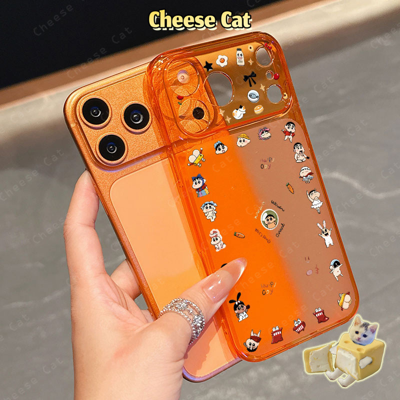 Chuyển sang tuổi 17PM Shin Ốp điện thoại bảo vệ họa tiết ống kính dễ thương cho iPhone Xs XR 11 12 13 14 15 16 Pro Max