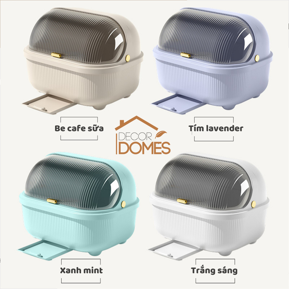 Tủ Úp Chén Bát HomeMate Có Nắp Đậy Chống Bụi, Hộp Úp Bát Đĩa Thoát Nước Chống Ẩm Mốc Cỡ Lớn