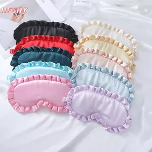 HFSHY Silk Ruffle Sleep Eye Mask Bảo Vệ Mắt Du Lịch Mềm Ngủ Che Mắt Nhiều Màu Miếng Dán Mắt Cho Người Phụ Nữ VN