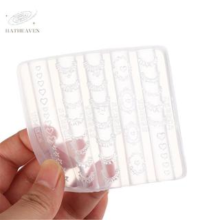[hatheaven] 3D Ren Viền Móng Tay Nghệ Thuật Khuôn Silicon Váy Pháp Họa Tiết Trái Tim Ngôi Sao Giấy Nến Mẫu Tự Làm Dụng Cụ Khắc Phụ Kiện Làm Móng Tay Đẹp