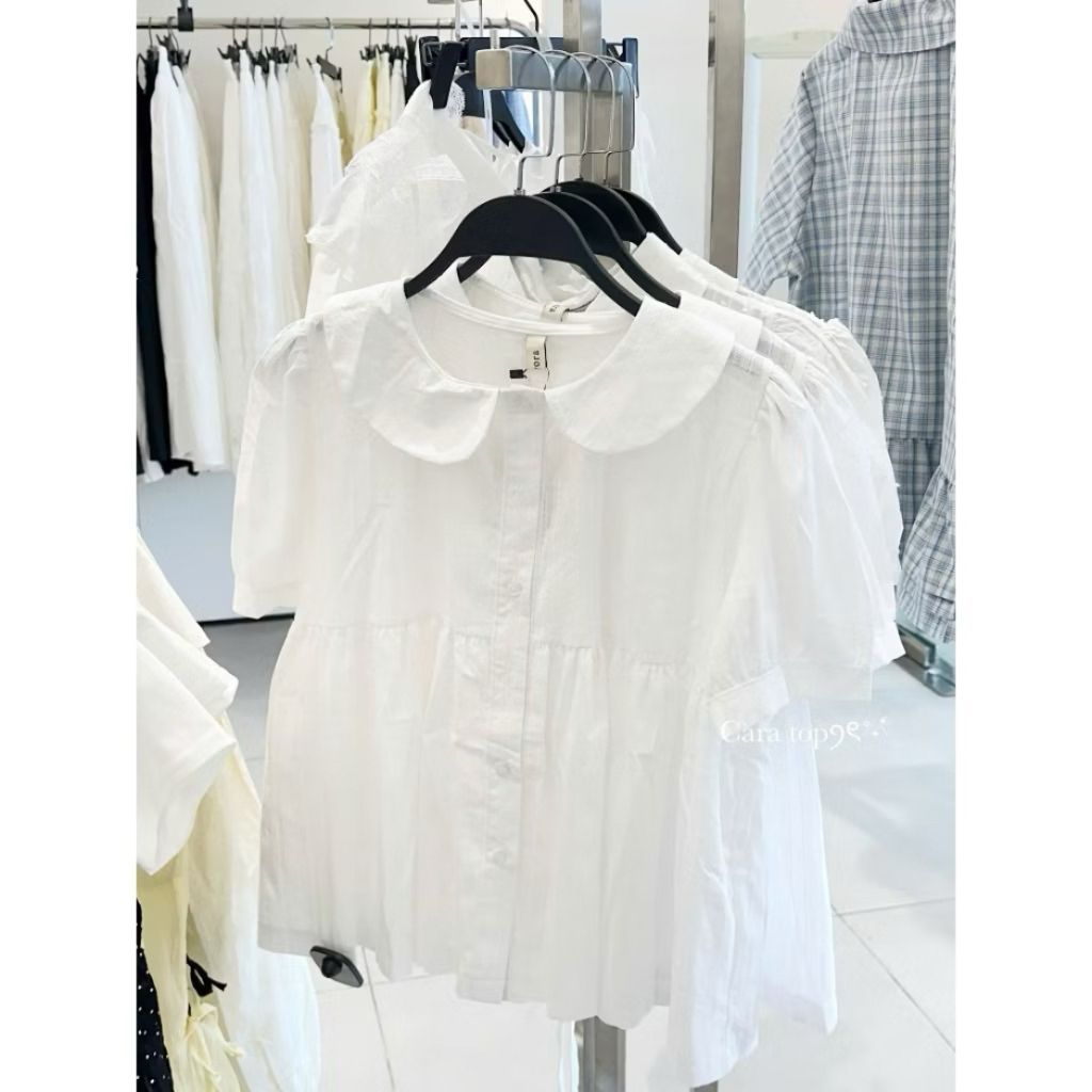 (ẢNH OLDSCHOOL) Áo babydoll cổ sen tay chuông CARA TOP M6009 - SamHi Closet