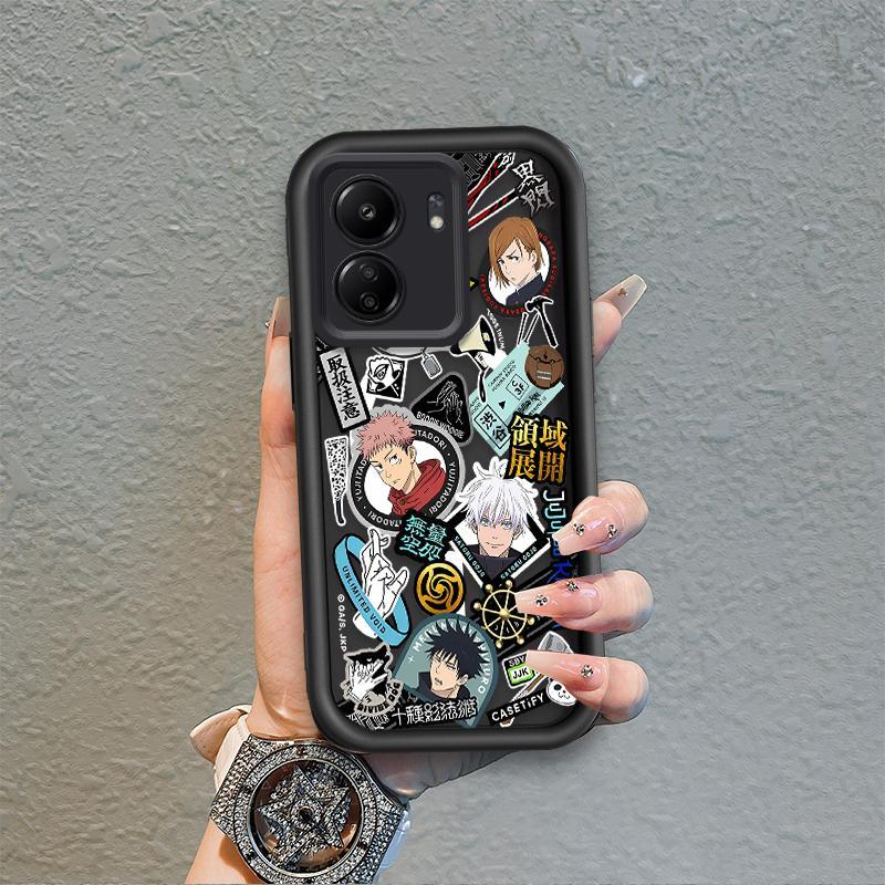 Ốp Lưng Cho Redmi 13C / POCO C65 Phim Hoạt Hình Silicon Bé Gái Vỏ Điện Thoại Mềm TPU Jujutsu Kaisen Anime Angel Eye Chống Sốc Ốp Lưng