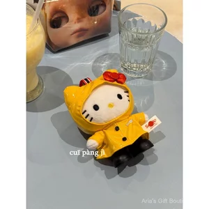 Chính Hãng 711 Cửa Hàng Tiện Lợi Đồng Thương Hiệu hello Kitty Áo Mưa Màu Vàng Sang Trọng Mặt Dây Chuyền Móc Khóa
