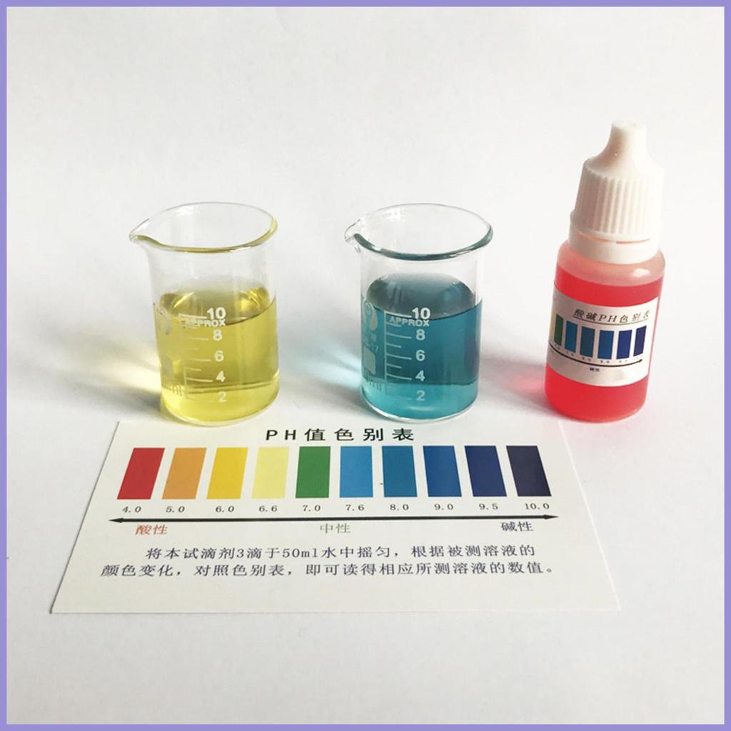 Phenol Red 10ml PH Máy kiểm tra nước Đo chính xác Cân bằng nước Máy đo nước Máy cân bằng thuốc thử cho cây bể mueadsyvn