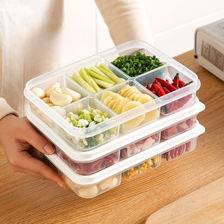Hộp Đựng Thực Phẩm Chia Ngăn Chống Mùi Tủ Lạnh MAISON, Khay Trữ Hành Tỏi Gừng Sơ Chế, Hộp Bảo Quản Đa Năng