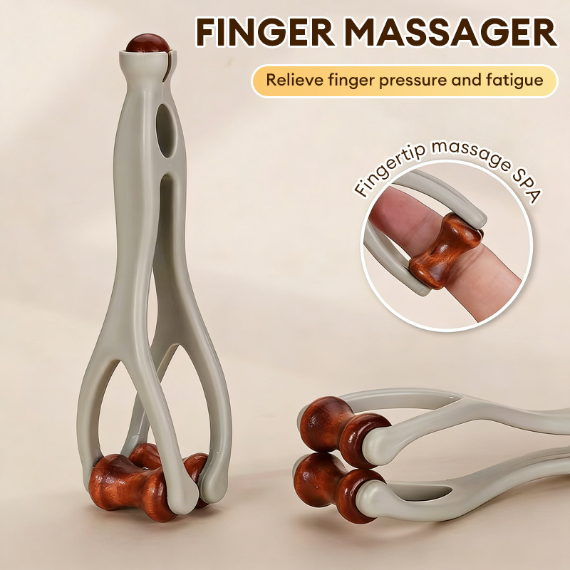 🎨Dụng cụ massage ngón tay thiết kế con lăn nguyên khối di chuyển linh hoạt giúp kích thích huyệt đạo giảm AMIZIN