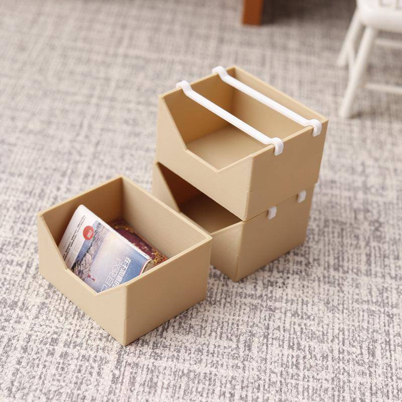 [DPN-t] 1 Bộ 1 12 Quy Mô Hộp Đựng Ba Lớp Nhà Búp Bê Hộp Đựng Hộp Đựng Di Động Cho DIY Phụ Kiện Thu Nhỏ Phòng Học Mới