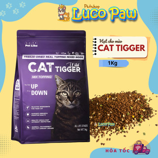 Hạt cho mèo CAT TIGGER WILD 1KG - Mix 8 loại Topping thịt sấy thăng hoa, hỗ trợ tiêu hóa & mượt lông
