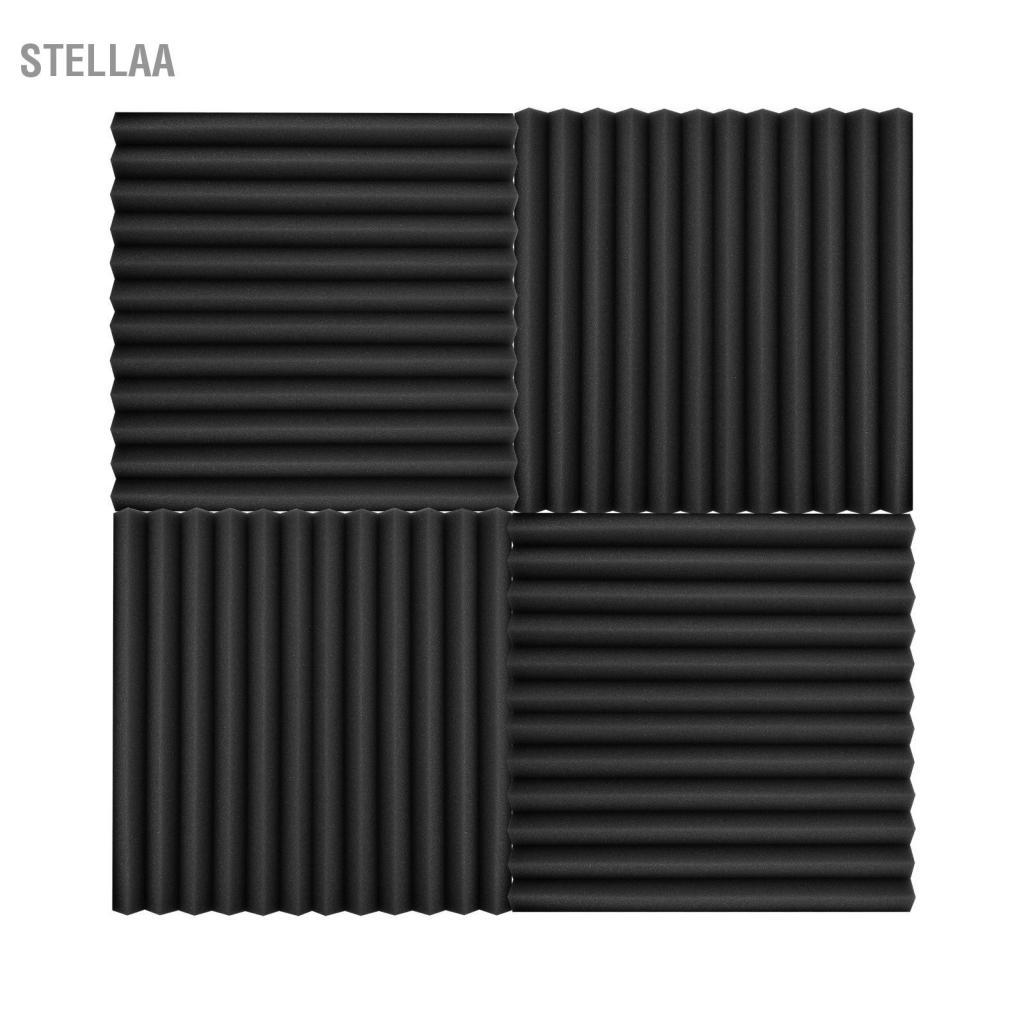 stellaa 24 Gói Tấm cách âm Tấm cách âm 12 inch Tấm chống cháy mật độ cao Eco Ariendly Trắng hoặc Đen (12 cái)