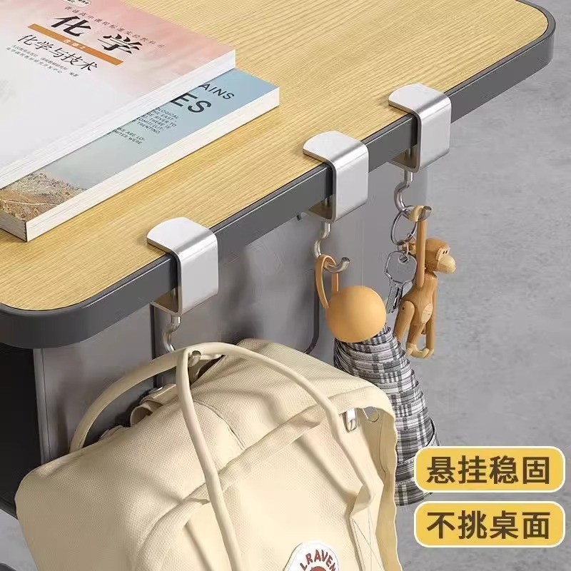 Học Sinh Schoolbag Móc Có Thể Điều Chỉnh Đục Lỗ Không Dính Móc Treo Bàn Có Thể Tháo Rời Xoay Hộ Gia Đình Nhà Bếp Phòng Tắm Móc C91I