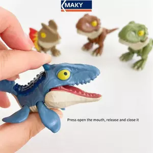 MAKY Kỷ Jura Ngón Tay Khủng Long Triceratops Tyrannosaurus Đồ Chơi Mô Hình Dành Cho Trẻ Em Sáng Tạo Ngón Tay Cắn Khủng Long Đồ Chơi Tương Tác Bé Trai Quà Tặng VN
